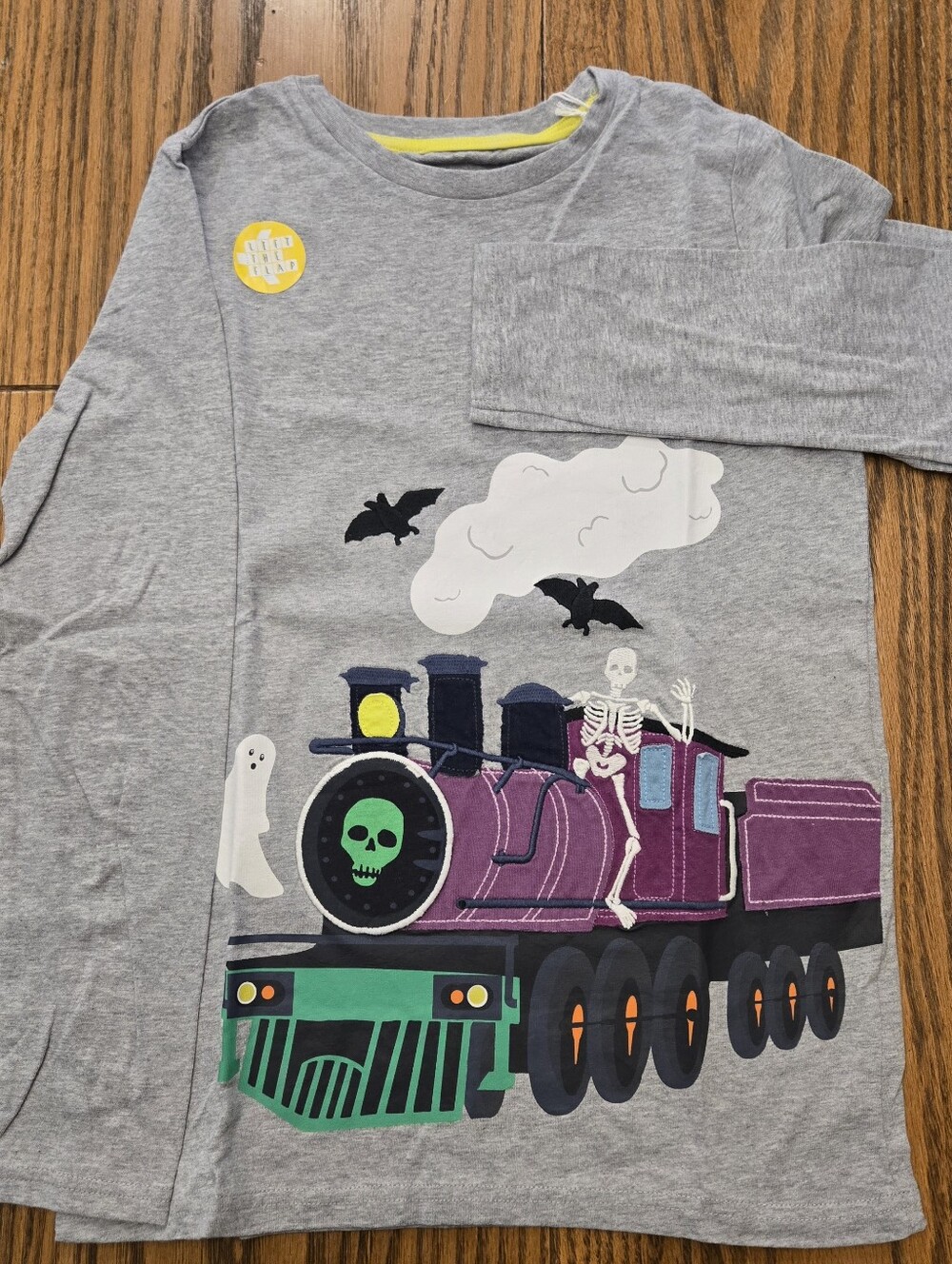New with Tags Mini Boden Halloween Ghost Train Shirt - Lift the Flap Size 11-12.